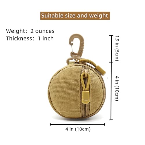 Small EDC Pouch EDC Bag Molle Pouch Tactical Wallet, Molle Accessories, Coin Pouch Coin Purse, Key Case, Tactical Keychain Pouch, Earphone Case, Military Gear Waterproof - color: Khaki