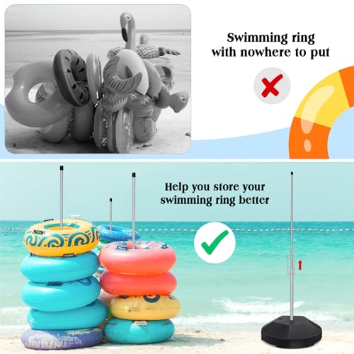 Pool Float Storage Rack Pool Float Holder Stainless Steel Equipment Holder Water Filling Base Portable Scalable Outdoor Rack for Swimming Outdoor Storage(13 x 59 in,Black) - color: Black, size: 13 x 59 in