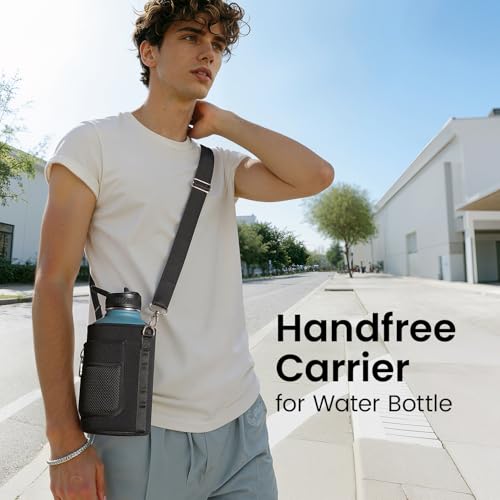 Trebo Water Bottle Holder Carrying Pouch for 32oz 40oz 64oz 87oz 128oz Bottles - Carry, Protect and Insulate Your Flask with This Military Grade Carrier an Adjustable Padded Shoulder Strap - size: 64oz