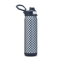 ZULU Powerfill Pro 24oz Stainless Steel Sip or Chug Water Bottle, Checkmate Navy - color: Dark Navy, style: 24oz
