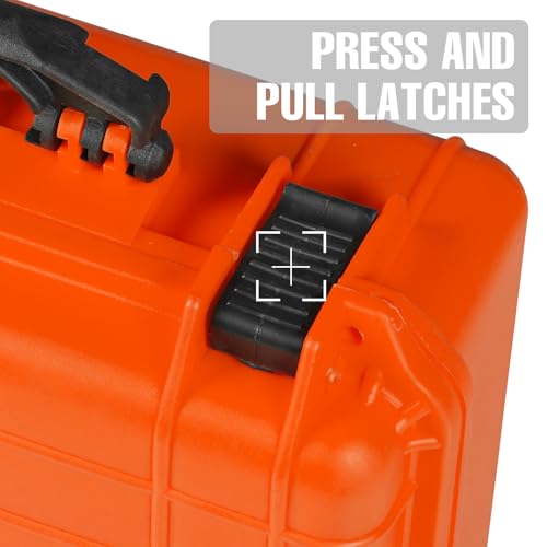 Jack Boss Waterproof Hard Camera Case with Pre-cut Foam,Orange | Portable Protective Hard Shell Case With Updated Plastic Material,Fit Drones,Camera,Equipments,18x13.6x6.8 Inch - color: ORANGE