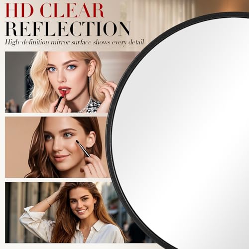 Retro metal compact travel mirror , compact mirror for wallets and pockets - color: Black