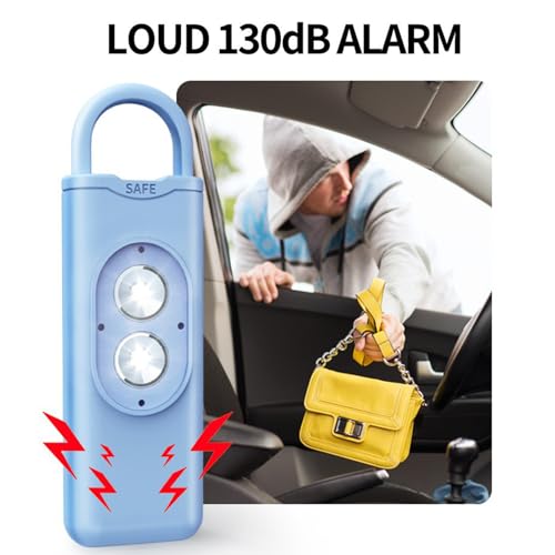 Halo-Siren Keychain, HaloSiren Personal Safety Alarm - 130db Loud Alarm Keychain with LED Strobe Light, Compact Emergency Siren (Double Flashing Lights - Black + Copper Ring) - color: Double Flashing Lights - Black + Copper Ring