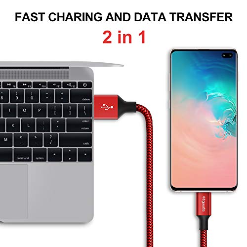 etguuds 6ft USB A to USB C Cable, 2Pack Fast Charging Cord Type C Charger | for iPhone 17 16 15 Pro Max Plus 16e 17 Air, Samsung Galaxy S26 S25 S24 S23 S22 S21 S20 A17 A16 A56 A55 Flip Fold, Red - color: Red, size: 6ft