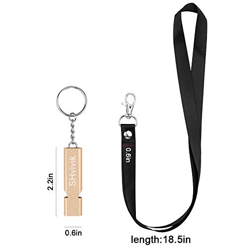 Emergency Whistle, 2PCS Premium Safety Survival Whistles with Lanyard Keychain, High Pitch Double Tubes for Outdoor Hiking Camping Hunting Fishing Boating