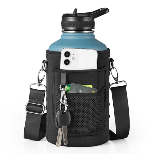 Trebo Water Bottle Holder Carrying Pouch for 32oz 40oz 64oz 87oz 128oz Bottles - Carry, Protect and Insulate Your Flask with This Military Grade Carrier an Adjustable Padded Shoulder Strap - size: 64oz