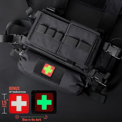 WYNEX Tactical First Aid Drop Dump Pouch, Medical Trauma Roll Up Drop Pouch - color: Black