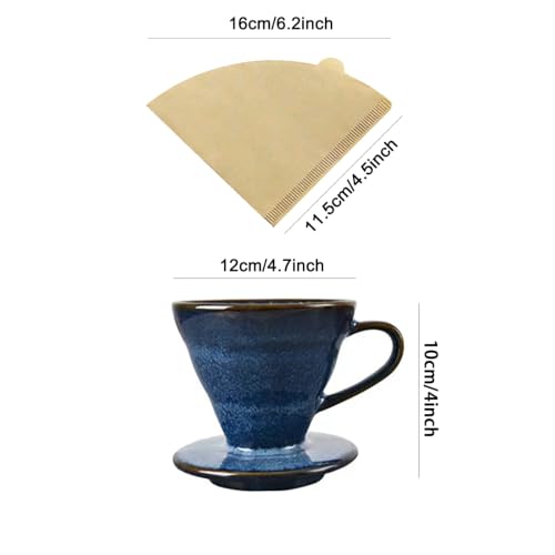 Ceramic V60 Coffee Dripper, Pour Over Coffee Maker, V60 Ceramic Filter Cone, Starry Blue Reusable Portable Vintage Pour‑Over Coffee Dripper Set, for travel, camping, office and home use - color: Filter