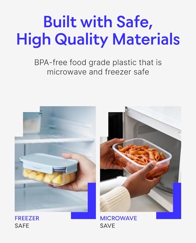 LocknLock Classic-Plus Plastic Food Storage Container | Airtight Plastic Food Storage Containers with Lids | BPA Free Stackable Food Storage for Meal Prep, Leakproof, Freezer & Dishwasher Safe, 3.8L - size: 3.8 l