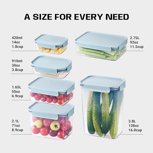 LocknLock Classic-Plus Plastic Food Storage Container | Airtight Plastic Food Storage Containers with Lids | BPA Free Stackable Food Storage for Meal Prep, Leakproof, Freezer & Dishwasher Safe, 3.8L - size: 3.8 l