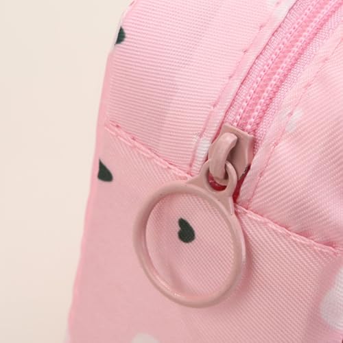 Portable Sanitary Napkin Pouch - Waterproof Travel Organizer Bag with Multi-Compartment Design for Feminine Hygiene and Period Products - color: Pink Peach