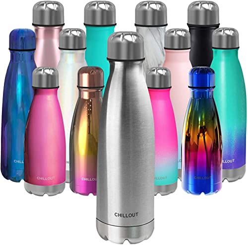 CHILLOUT LIFE 25oz Insulated Stainless Steel Water Bottle, Leak Proof - color: Stainless Steel