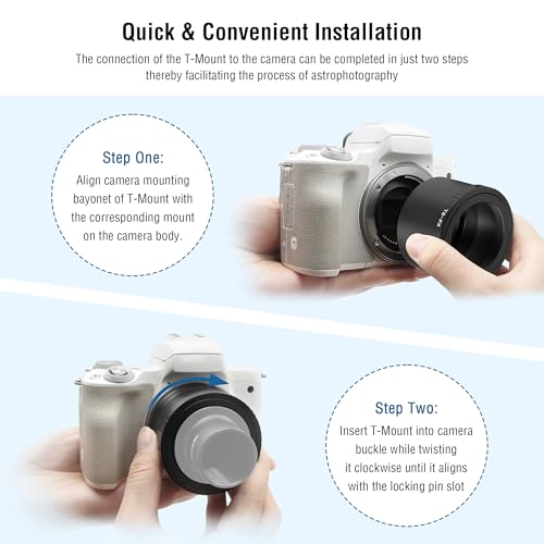 Astromania T T2 Lens Mount Camera Adapter Ring for Fuji FX Cameras System | Metal Photo Adapter Telescope Accessories, Compatible with Mirrorless Cameras & T Adapter, for Astronophotography Observation - size: Adapter for Fuji FX