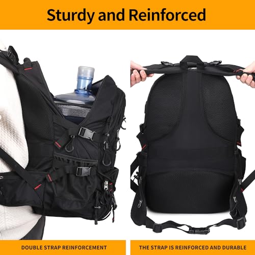 Nerlion 40L Hiking Backpack Travel Backpack for Men Women Camping Waterproof Outdoor Hiking Daypack Lightweight Backpack (Black) - color: A1- Black