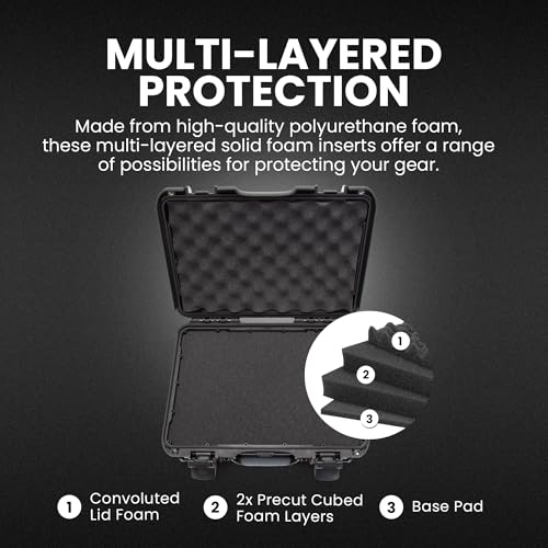NANUK 920 Hard Case – Waterproof Travel Hard Case with Customizable Cubed Foam, 16.7” x 13.4” x 6.8”, Dustproof & Impact-Resistant, Airline Carry-On Approved – Black - color: Black, style: Standard Foam