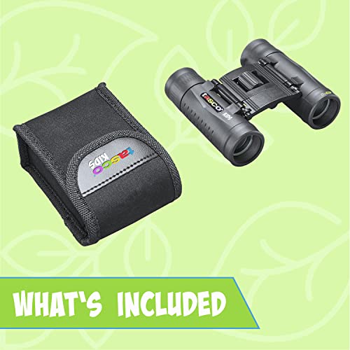 Tasco Kids Binoculars 8x21, Compact Binoculars for Kids Ages 3-12, Great for Adventures, Hiking, Camping, Travel, Bird Watching - color: Black