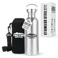 Tactiko Stainless Steel Wide Mouth Water Bottle | Single Wall Boil-Safe - color: Black, size: 34 oz/1000 ml
