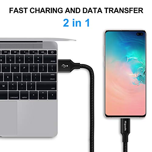 etguuds 6ft USB A to USB C Cable, 2Pack Fast Charging Cord Type C Charger - color: Black, size: 6ft