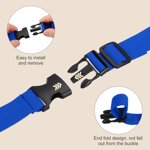 PATIKIL Utility Straps with Quick Release Buckle, (1 Inch x 6 Feet, Blue) (3 Pcs) Adjustable Luggage Polyester Straps Backpack Webbing, Suit for Sleeping Bag/Camping/Hiking - color: Blue, size: 1 Inch x 6 Feet