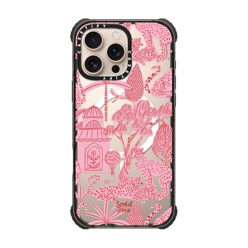 CASETiFY for iPhone 16 Pro Max Case - Ultra Impact Compatible with MagSafe | Strong Slim | 11.5 ft. 5X Militray Grade Drop Protection | Cheetah Paradise Pink | Black - color: Cheetah Paradise Pink, size: Iphone 16 Pro Max (6.9")