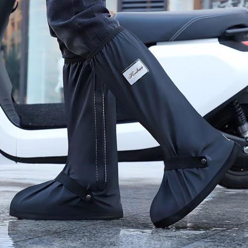 USHTH Black Waterproof Rain Boot Shoe Cover with Reflector (1 Pair) - size: XX-Large