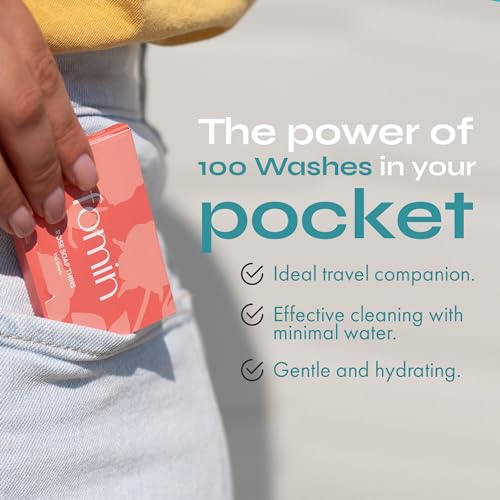 FOMIN Paper Soap Sheets for Hand Washing - 300 Unscented Travel Soap Sheets - color: Unscented (Pack of 3)