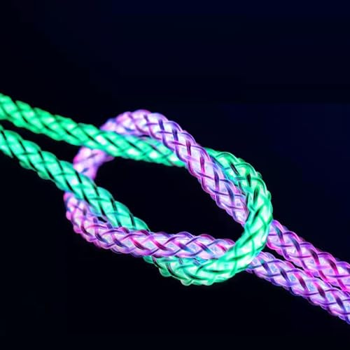 IHAO USB C to C Charger Cable PD Fast Charge and High Speed Sync Visible LED Current Flowing Compatible with All USBC Device-39Inches RGB - color: USB C TO C RGB