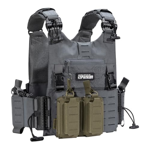 EXCELLENT ELITE SPANKER Tactical Open-Top Single/Double/Triple Molle Mag Pouch for Pistol Mag Pouch Tactical Bag Accessories Holder - color: Double-Ranger Green