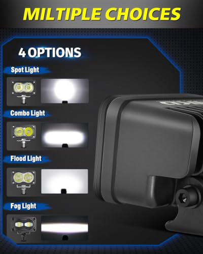 Diffused LED Pods 3 Inch 40W CREE LED Auxiliary Work Lights | High Intensity CREE LEDs Scene Lights Ditch Camper Fishing Area Lights for Trucks Pickup Camper Tractor Trailer SUV - color: White