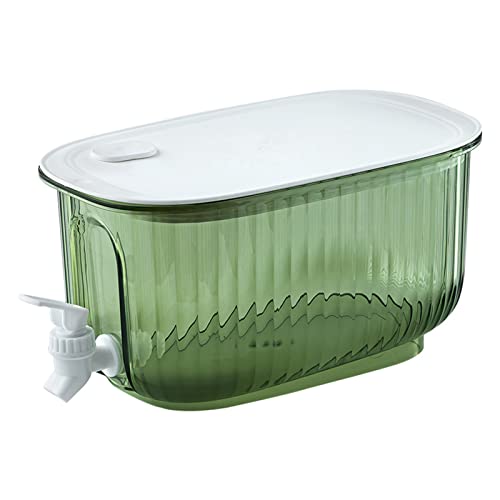 Beverage Dispenser, Refrigerator Water Dispenser Container Cold Kettle with Faucet for Home Kitchen Camping Party, Drink Dispenser for Fridge with Spigot (Green) - color: Green