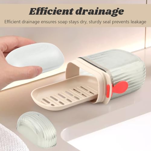 2 Pack Travel Soap Case Portable Soap Box with Removable Drain Tray