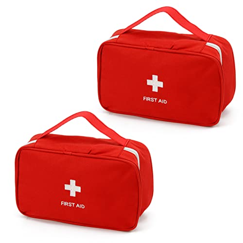 Portable Empty First Aid Kit Bag, Travel Medicine Pouch, Small Medical Bag (2 Pieces Red) - color: 2 Pieces Red