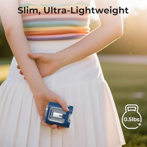 AMACOOL Mini Portable Waist Fan Clip on, 13000RPM Wearable Shirt Belt Fan - color: NAVY