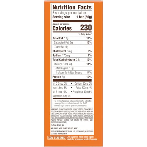 CLIF Nut Butter Bar - Peanut Butter - Energy Snack Bars - Non-GMO - USDA Organic - Plant Based - Low Glycemic - 1.76 oz. 5 Count (Pack of 6) - size: 5 Count (Pack of 6)