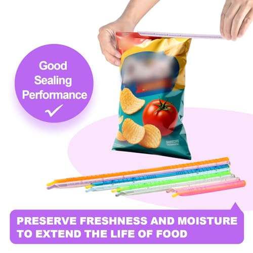 Food Sealing Sticks, Bag Clips 16 Pcs Reusable Bag Sealer Sticks Used For Sealing Various Sealable Snacks Cereal Foods Plastic Bag Sealers (S01-Nordic style) - color: S01-Nordic style