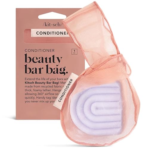 Kitsch Soap Saver Bag – Patented Mesh Bag Soap Holder - Terracotta | for Shampoo and Conditioner Bars – Extends Use & Prevents Soggy Mess – Recycled Beauty Mesh Pouch, Eco-Friendly - color: Terracotta