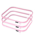 YQBRAO Clear Hard Shell Zipper Cases, 3 Large Travel Organizers, Pink - color: Pink, size: 3 Pack(L)