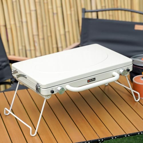 Portable Camping stove 2-Burner - color: Off-white
