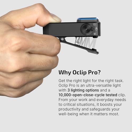 OLIGHT Oclip Pro Rechargeable EDC Clip-on Flashlight, Black - color: Black