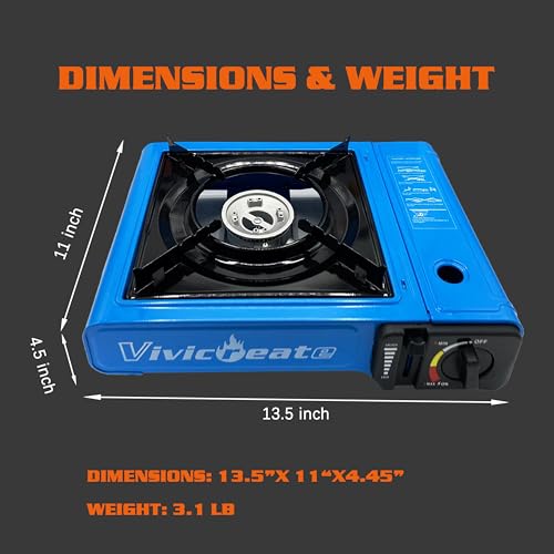 vivicreate 7000 BTU Portable Stove, Camping Stove, Butane Stove, Outdoor stove,Korean style BBQ stove,Blue - color: Blue