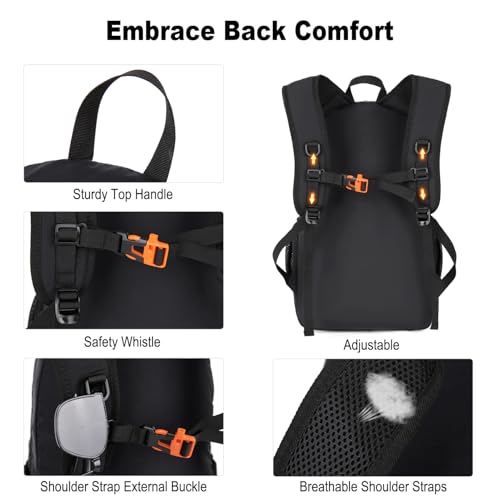 Nerlion 35L Hiking Backpack Travel Backpack for Men Women Camping Waterproof Outdoor Hiking Daypack Lightweight Backpack Black Orange - color: Black Orange