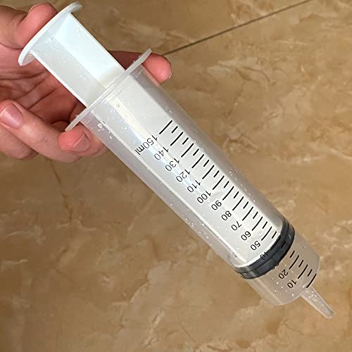 2 Pack 150ml Large Syringes Big Syringes, Large Garden Syringe for Scientific Labs, Measuring, Watering, Refilling (150 ML) - size: 150 ML