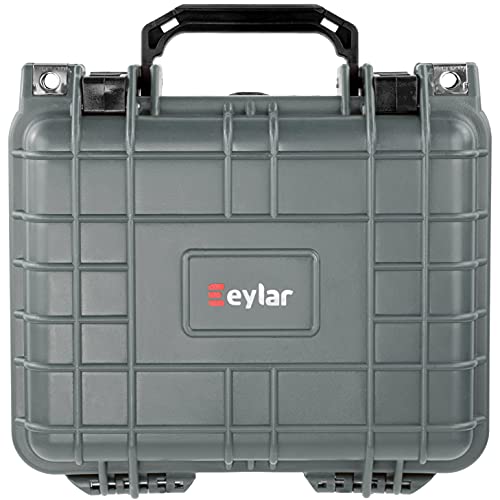 Eylar Small 10.62" Deep Gear, Equipment, Hard Camera Case Waterproof with Foam TSA Standards (Gray) - color: Gray