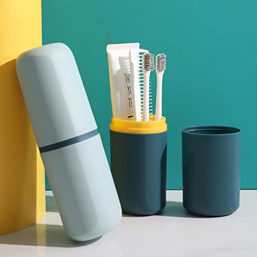 1 Pcs Travel Toothbrush Holder, Plastic Portable Case for Manual & Electric - color: Light Blue
