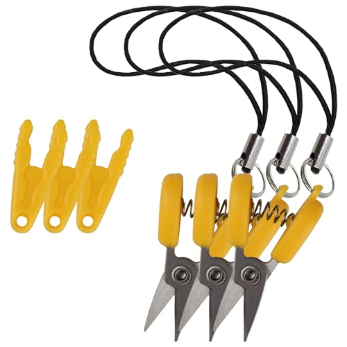 JubileeYarn Itty Bitty Snippy Portable TSA Compliant Keychain Scissors - Sunray Yellow - 3 Scissors - color: Sunray Yellow, size: 3 Pairs