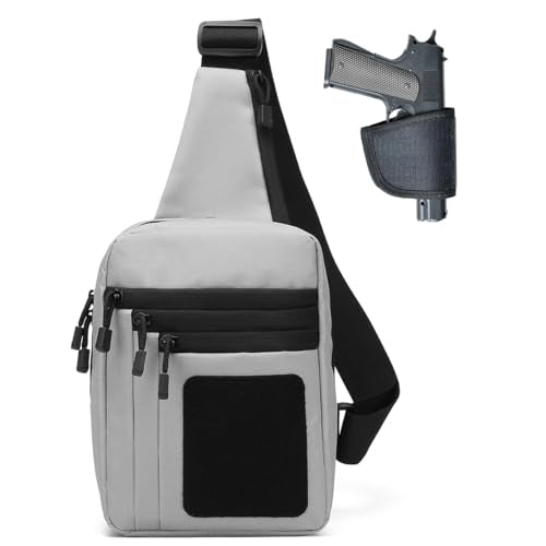 Shoulder holster bag for concealed carry of handguns Chest pack with Sling Ccw Sling Bag Tactical Crossbody Bag - color: Gray