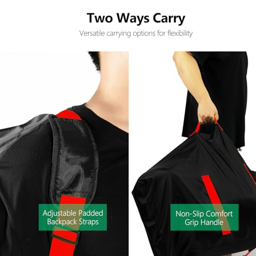 elaia Large Waterproof Car Seat Travel Bag for Airplane with Red Straps | Large capacity waterproof car seat travel bag for airplane with straps. Foldable, durable carseat bag for air travel - color: Red Strap