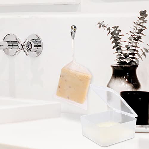 Square Travel Soap Container, Vonpri Soap Dish Shower Square Soap Holder Bar Soapbox Case Soap Saver for Bathroom Travel Gym Camping Outdoor (1Pc Clear)