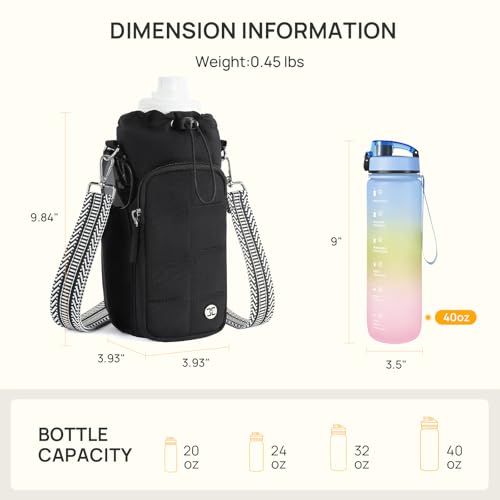 Telena Water Bottle Holder with Strap RFID Crossbody Bags for Women | for Walking, Hiking, Cycling - color: Z-Black