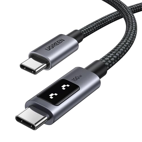 UGREEN Uno USB C Cable 100W with LED Display, Fast Charging, 10ft, Black | For iPhone 17/16/15, MacBook Pro/Air, iPad Pro/Air/Mini, Galaxy S26/S25/S24, Dell XPS, Pixel, Switch, and more - color: Black, size: 10 FT